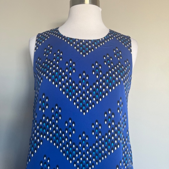 Diane Von Furstenberg Liza Geometric Cocktail Dress Layered Silk Crepe Ruffle - Picture 8 of 15